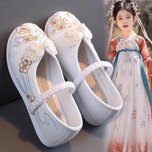 汉服鞋子女童春夏儿童配马面裙鞋国风布鞋女孩绣花鞋三月三民族鞋