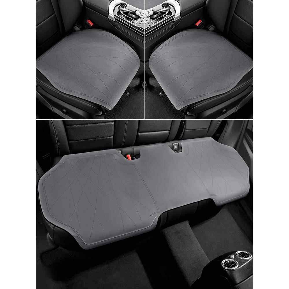 汽车坐垫翻毛皮座椅垫单片三件套麂皮后排小蛮腰四季通用透气座垫