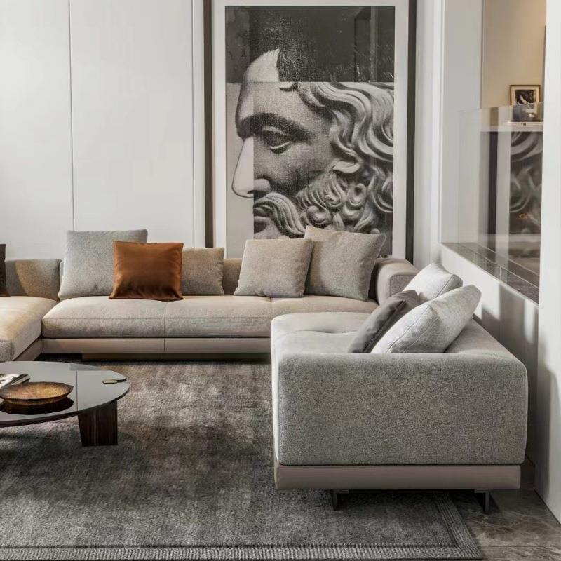 意极简层DBJ直排转角康纳利沙大发大小户型设平式计师客厅皮布款