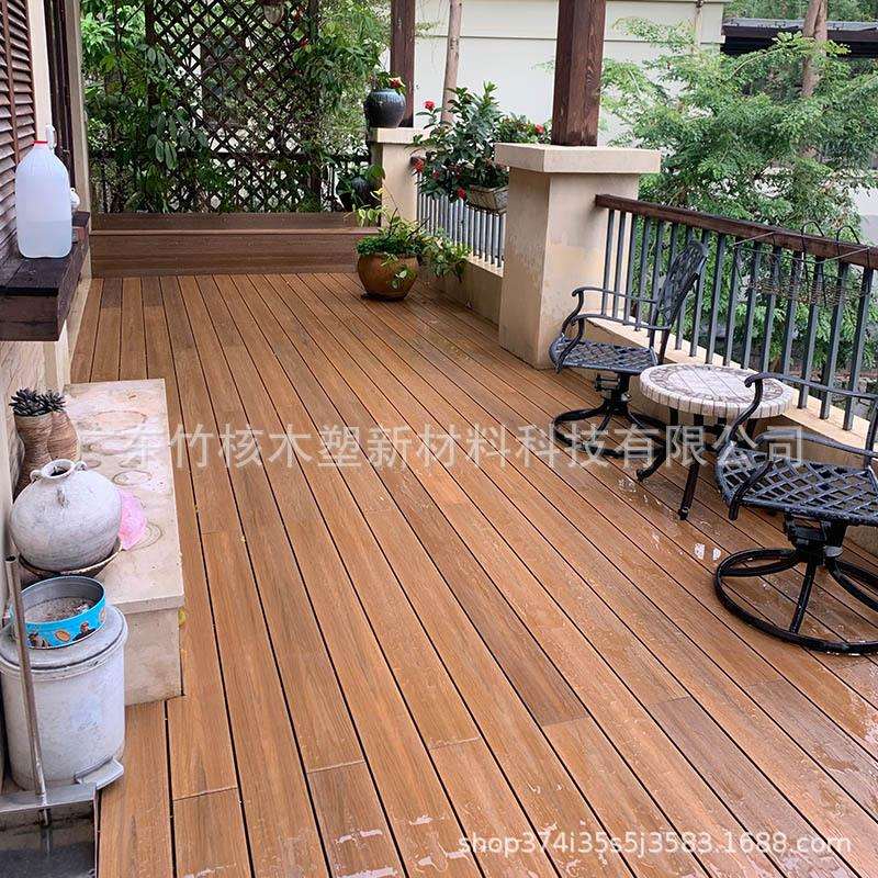 二代共挤塑木户外露天庭院栈道阳台生态园林工程防腐长条木纹地板