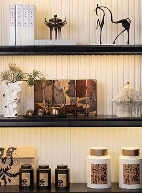 宋代美学新中式国风禅意艺术摆件书房茶室博古架高级感办公室摆设