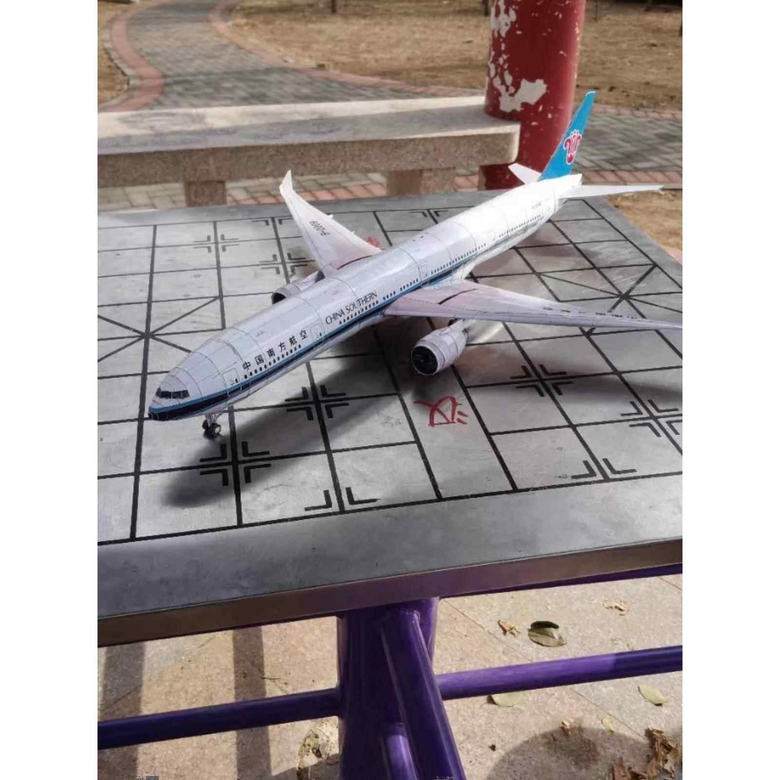 1:120纸模型波音777HC中国南方国际韩荷兰英航空民客飞机DIY手工