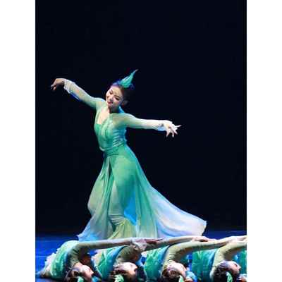高档秋水共长天舞蹈服女古典舞出国服女子演群舞中风艺舞台服考装