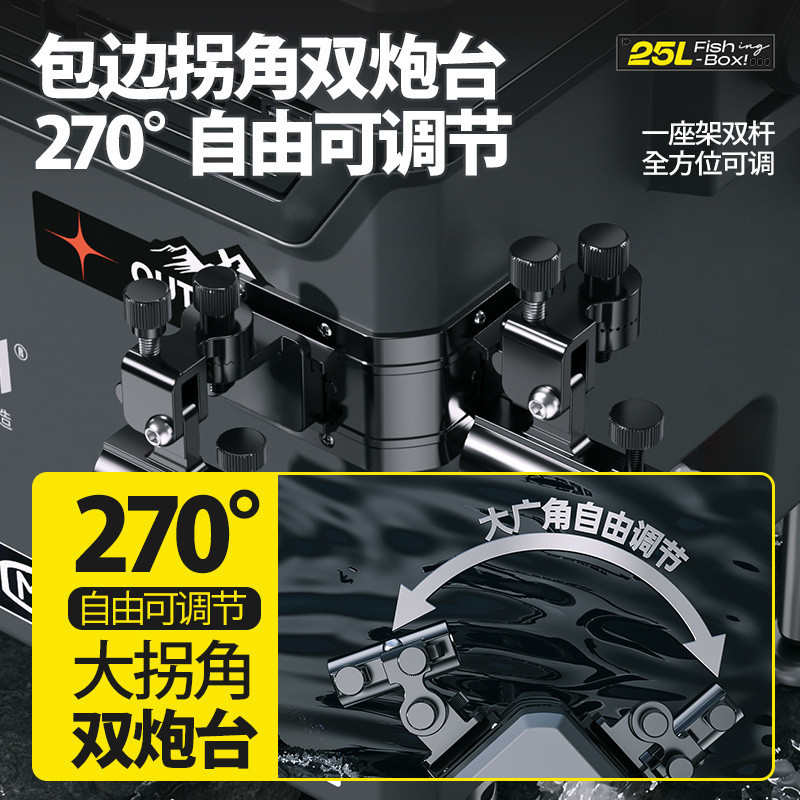华凯钓箱2024新款免安装超轻大容量多功能可坐便携垂钓台钓钓鱼箱