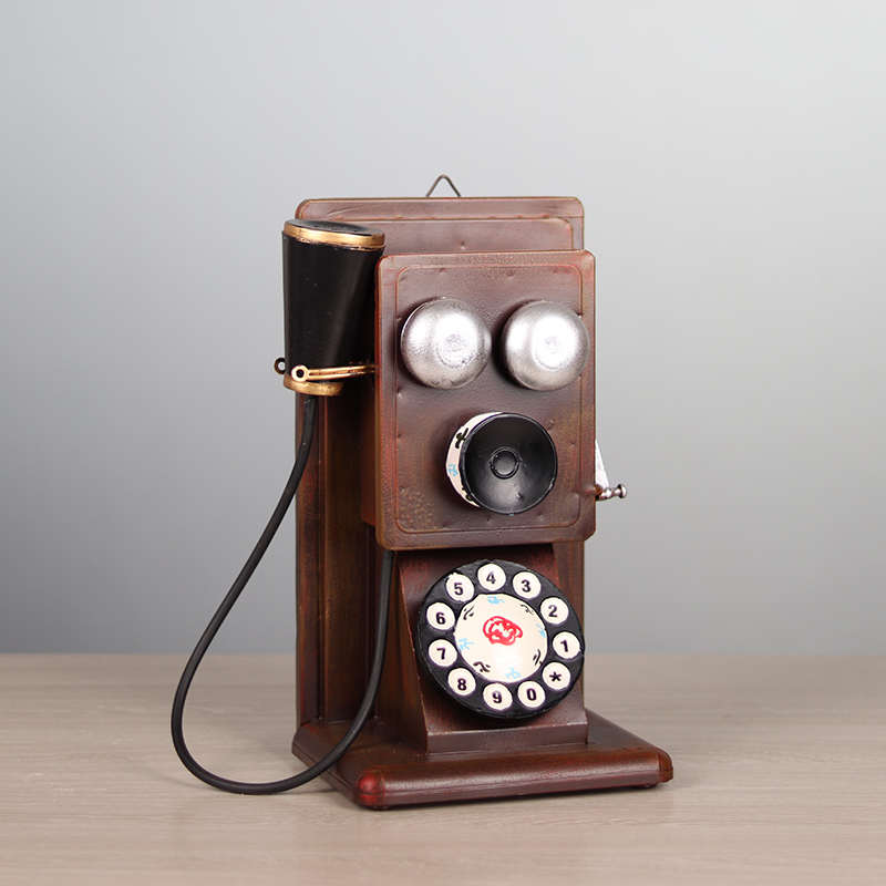 老式挂墙电话机模型怀旧酒吧墙壁装饰品复古壁饰拍照摄影道具摆件