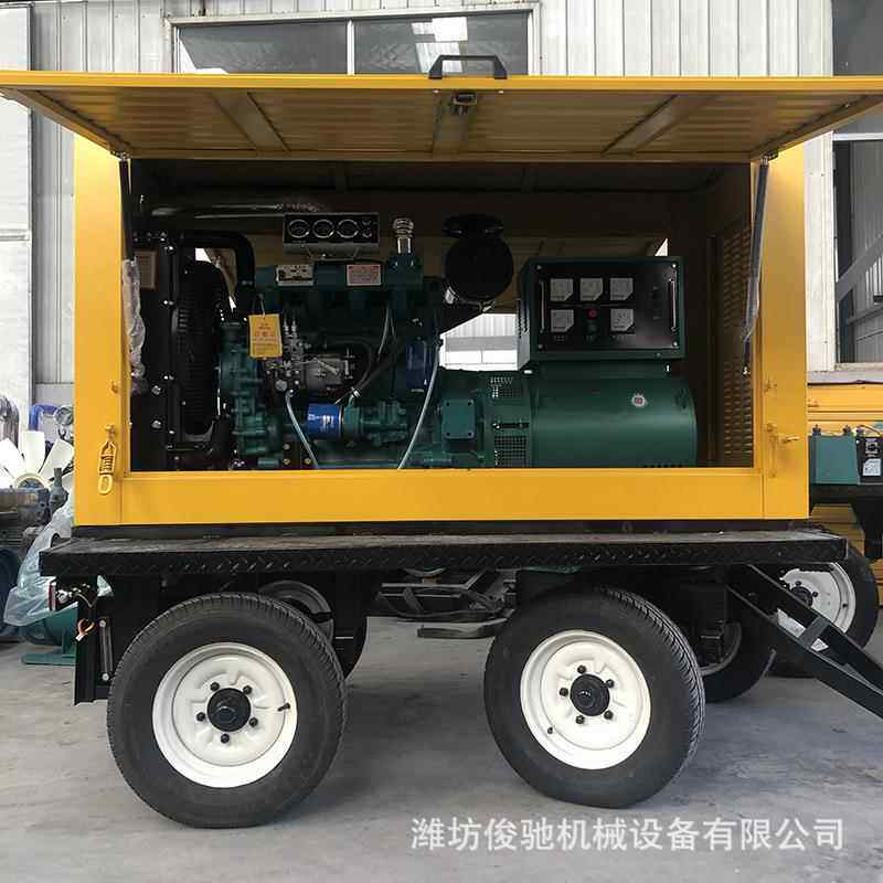 工地养殖场应急电QXI50K电W移动拖发车移柴油发电机组50kw动站