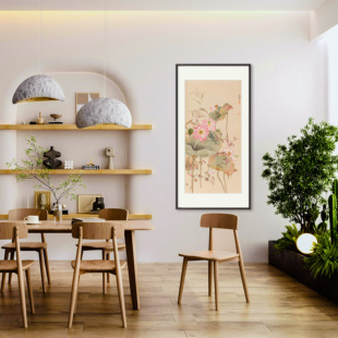 美术家协会会员涂颜利《工笔系列-荷花》限量版画新中式餐厅挂画