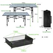 野餐折叠便携式 简易蛋卷桌露营地摊车载户外木纹烧烤桌升降铝合金