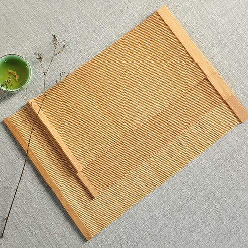 竹编小茶席包边竹片防刮竹帘茶盘竹垫竹制茶具茶杯垫茶道用品零配