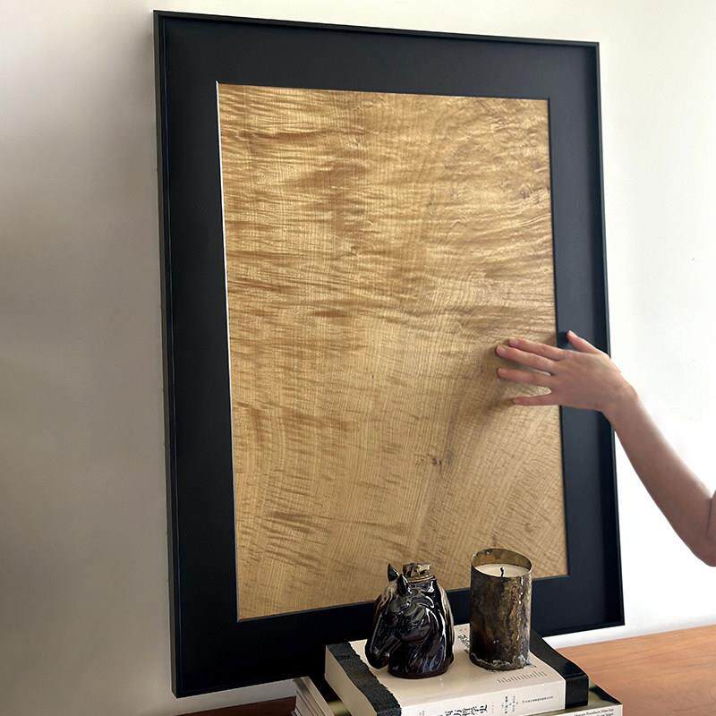 【金丝楠木入画】风水摆饰高级现代玄关挂画客厅背景墙镇宅装饰画