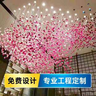 石头装饰酒店大堂琉璃灯制作售楼部沙盘艺术大厅创意非标工程吊灯