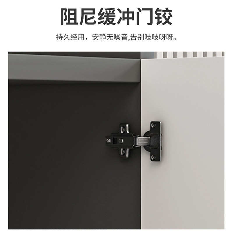 yhu北欧风餐边柜酒柜一体壁柜落地靠墙简易家用客厅储物柜高柜收