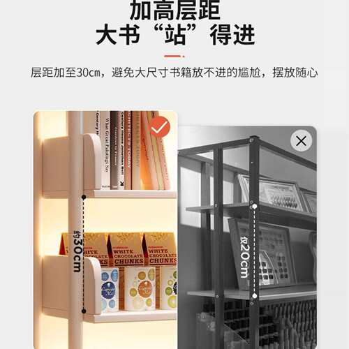置物架落地多层收纳架子简易书架铁艺客厅储物架展示货架家用书柜