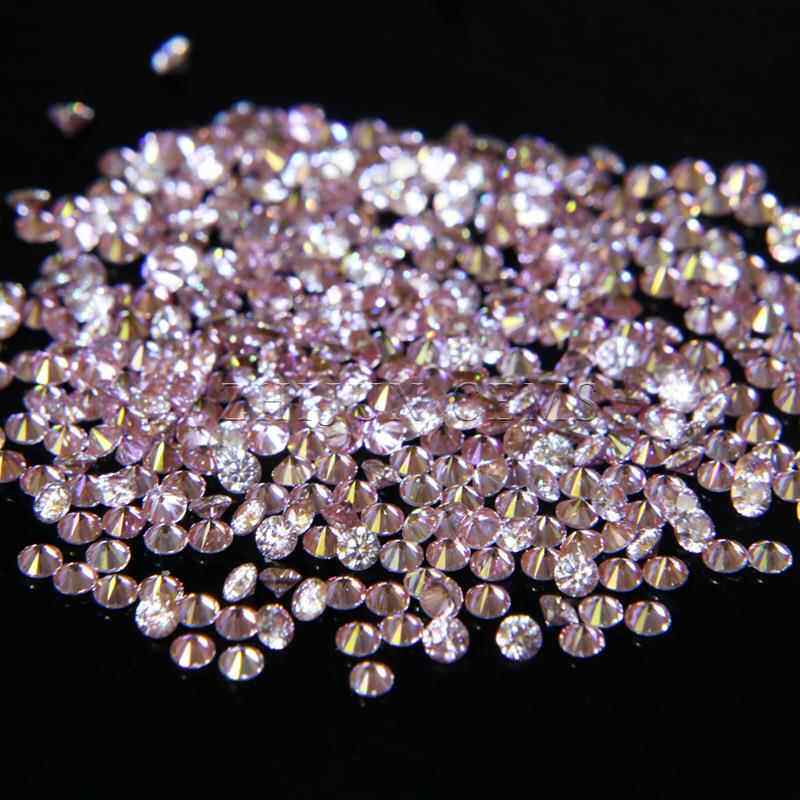 彩色圆形莫桑小厘石1粉色圆形克拉/袋1.02圆.-9mm粉红色形碎莫桑