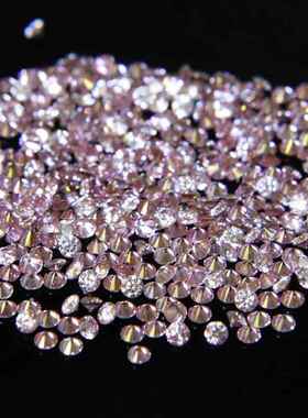 彩色圆形莫桑小厘石1粉色圆形克拉/袋1.02圆.-9mm粉红色形碎莫桑