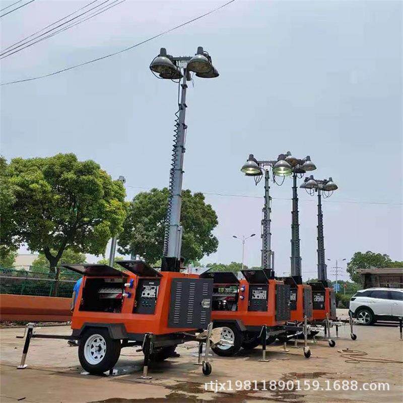 工程用照明灯车 小型led便携式工业车间室内伸缩升降移动式照明灯