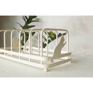 06YM猫部杂货 日系猫咪厨房铁艺归置架 盘子沥水置物架家庭整理收