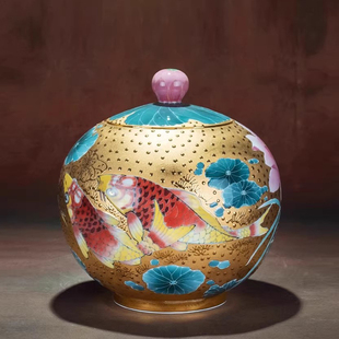 999真金密封茶叶罐子储物罐功夫茶具中式家居装饰摆件肖建辉作品