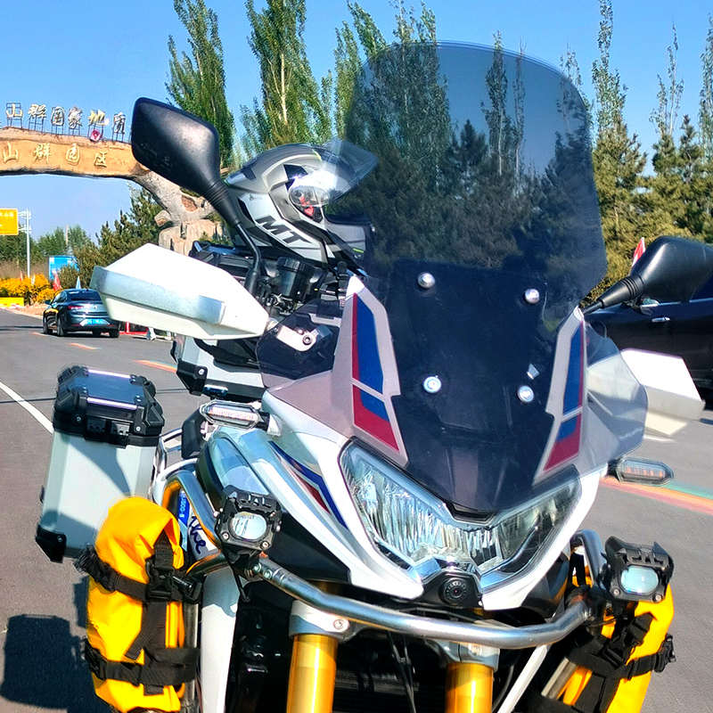 适用于恒舰大海道前挡风改装加高加厚风挡玻璃透明护胸挡雨板配件