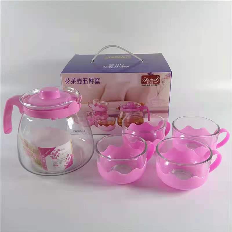 花茶壶五件套泡茶壶玻璃水具茶具套装功夫茶具套装会销珠宝礼品