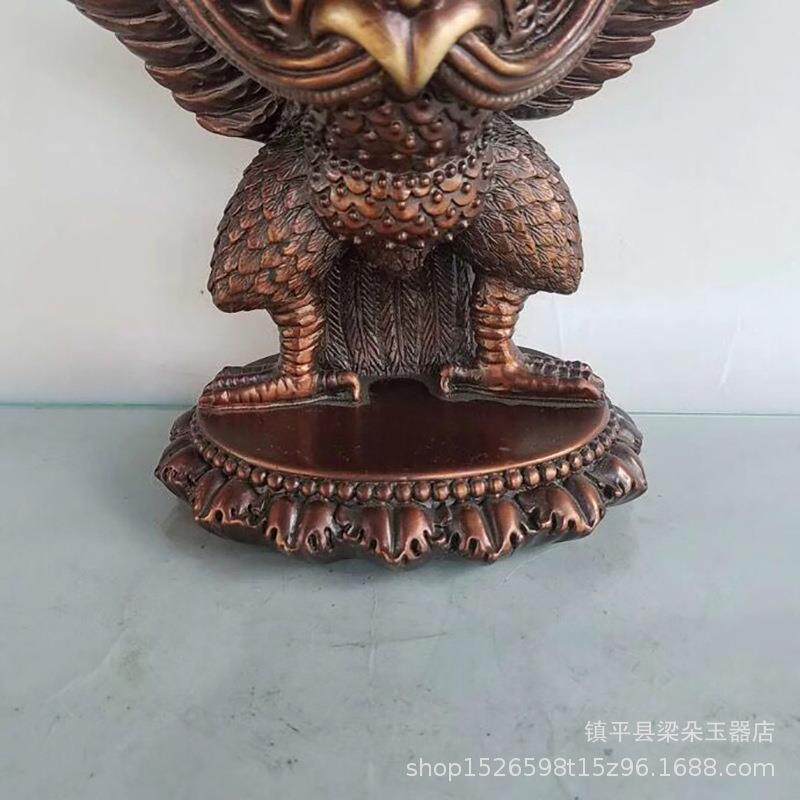 厂家直售纯铜大鹏鸟摆件紫铜色客厅家居创意大鹏摆设工艺品