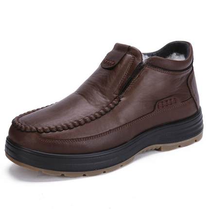 高档冬季老北京布鞋高男棉鞋加厚保老暖防滑东北帮闲人鞋纯羊休毛