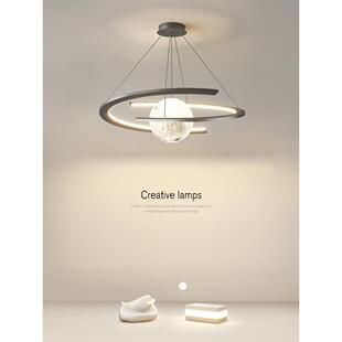 月亮卧室吊灯斯堪 纳维亚客厅餐厅泡泡星球主灯儿童房休闲现代魔