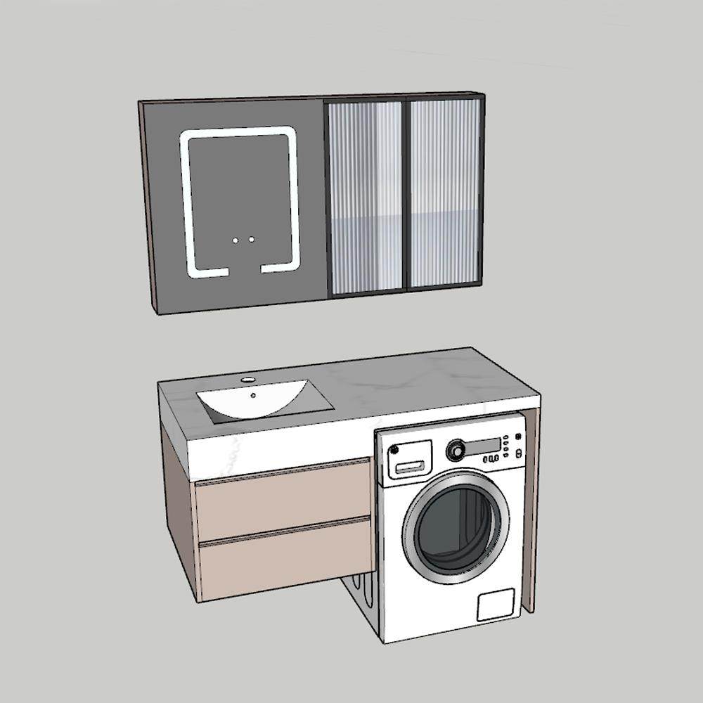 全铝蜂窝铝定制浴室柜组合洗漱台陶瓷一体盆洗衣机柜台岩板抽屉柜