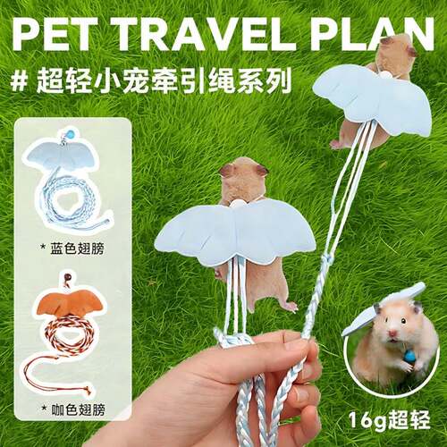 荷兰猪牵引绳仓鼠遛鼠绳金丝熊兔子外出用品大全防挣脱小宠物专用