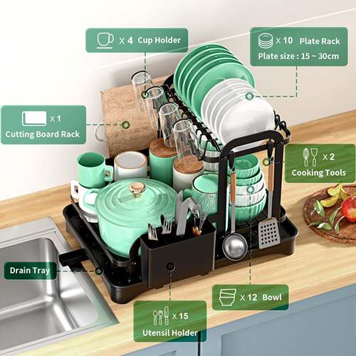 Drain bowl rack kitchen standing double-layer厨房双层碗架