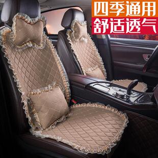 男女蕾丝布艺防滑座垫 通用亚麻无靠背夏季 热卖 汽车坐垫三件套四季