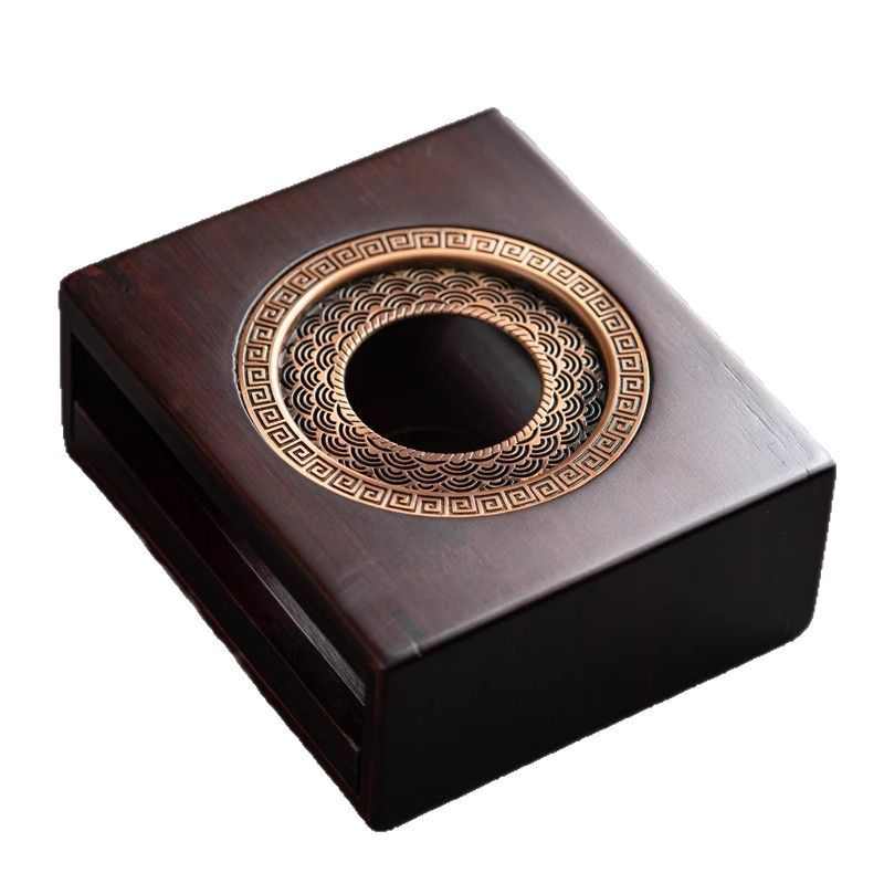 覆古竹制温茶台蜡烛加热暖茶炉茶壶公杯温茶炉家用烛火烤茶熏香炉