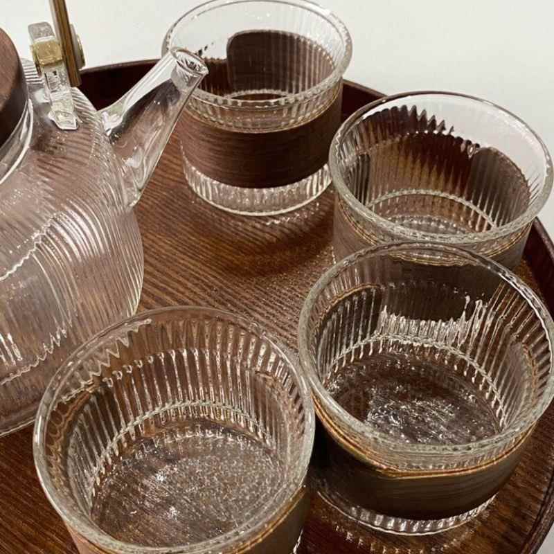 家用耐泡高温XJI璃玻茶壶花茶茶壶提梁壶带托盘煮茶水壶壶煮茶器