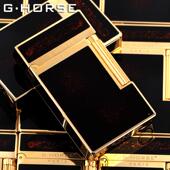 新款 朗声打火机男铜防风纯黄充气清脆侧性滑创个 法国ghorse意正品