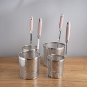 304不锈钢麻辣烫粉篱过滤网捞面勺炸篮 加深大漏勺商用冒菜煮面网