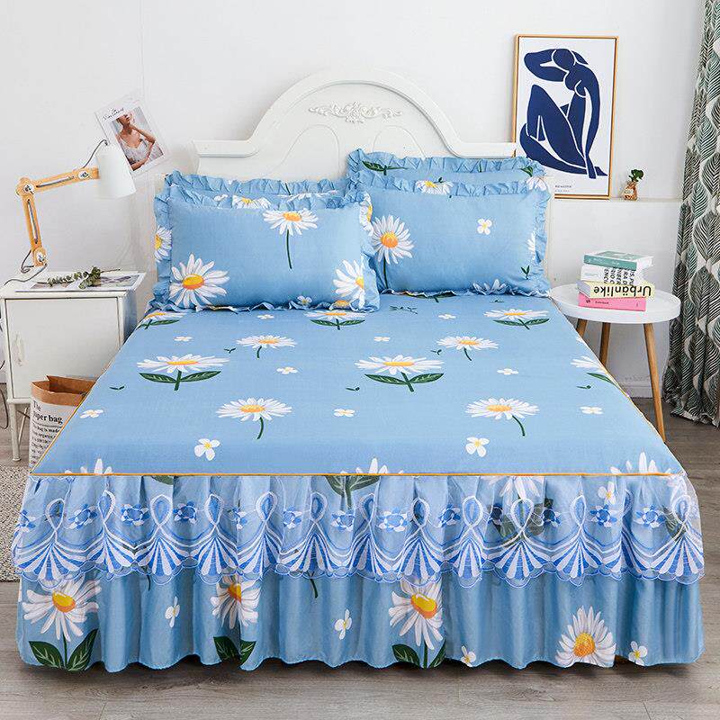 磨小裙菊裙床床单雏毛厚.床件单18米.边15时妈尚蕾防丝加滑式妈罩