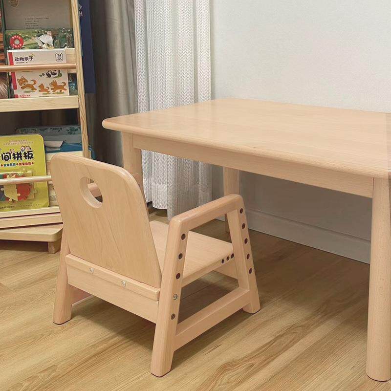9U幼儿园桌子椅子课桌椅实木儿童桌椅套装榉木宝宝升降学习桌玩具