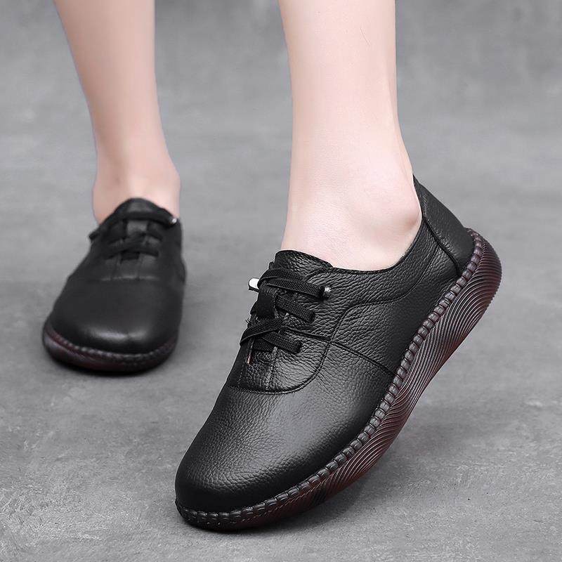 正品春秋新平底女鞋休闲深款口单老年皮鞋女鞋妈中妈鞋真皮软底老,女鞋,深口单鞋,淘宝优惠券,粉丝福利购,淘宝优惠卷