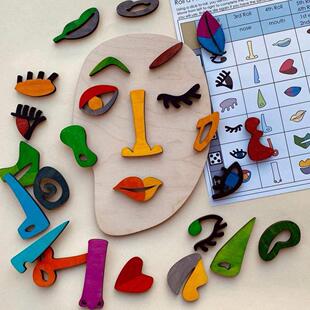 Wooden Montessori Toy Face Puzzle Toys for Children DIY