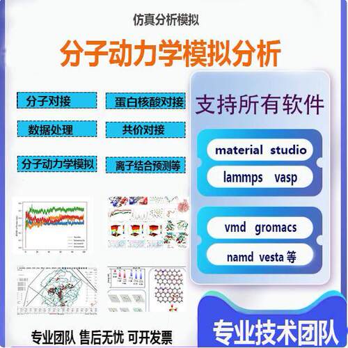 代做分子动力学模拟lammps Material Studio MS vasp Gromacsm