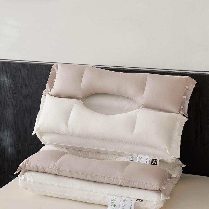 款纯棉护颈美颜枕全棉牵引不压耳不压枕脸纯棉枕头家护用修拆卸式