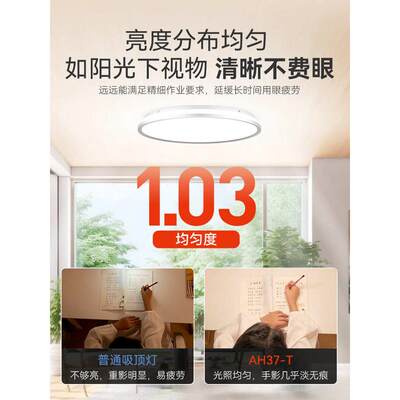视主卧室客厅亮吸顶灯超宝护眼套装儿童led书房孩房全灯ah37t光谱