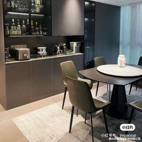 意式极岩板餐桌方圆餐两用旋转yjs28924伸缩圆桌型家用小户多功简