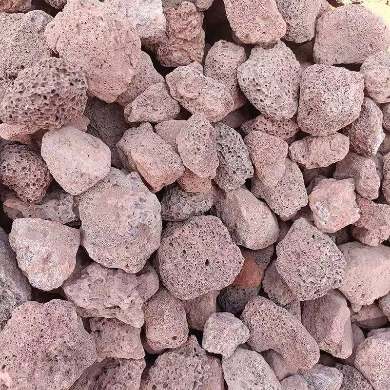 杂色火山石污水处理 粪池处理鱼缸造景现货供应黑色红色火山岩