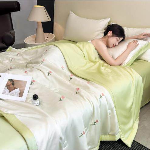 夏季轻奢a类母婴级夏凉被凉感天丝四件套礼品夏被冰丝空调被