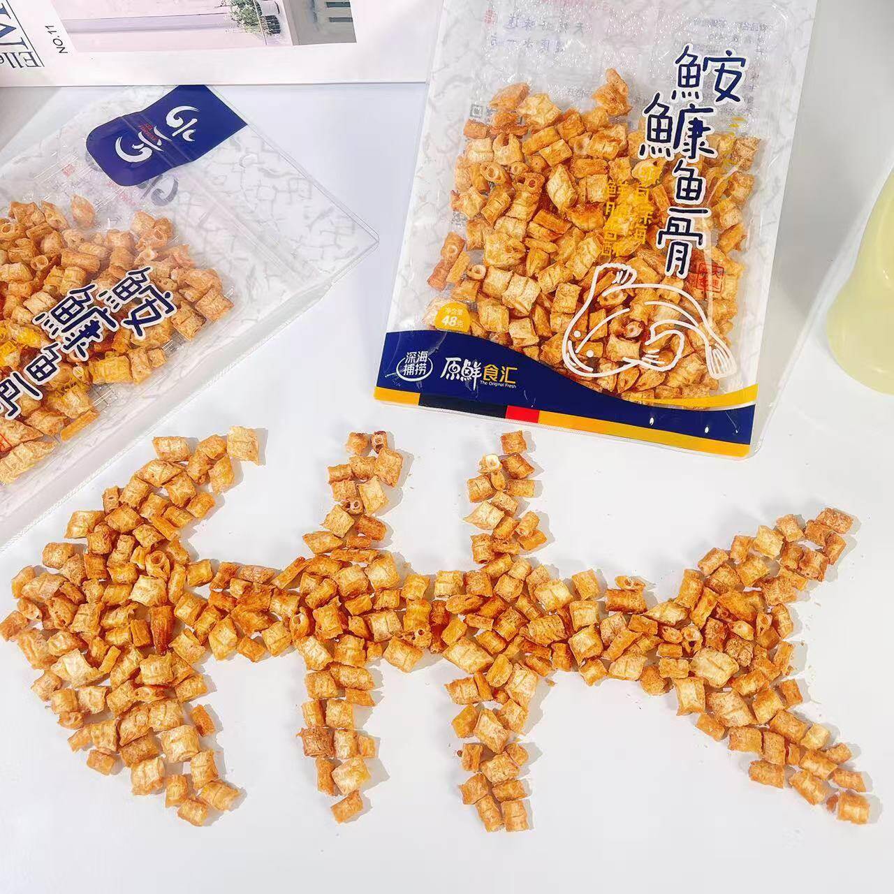 水一方鮟鱇鱼骨海鲜即食小吃鱼骨头酥脆大连特产袋装网红休闲零食
