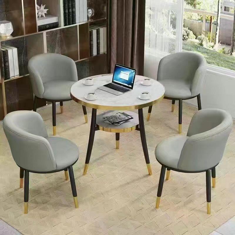 【折扣价】网红洽谈会客休闲桌椅组合售楼处酒店办公接待阳台岩板