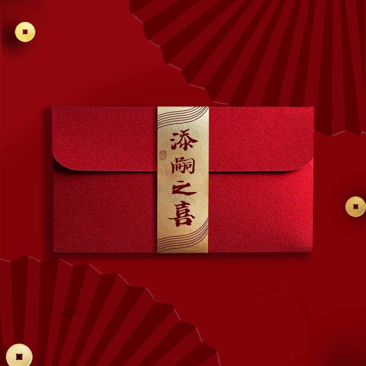 添嗣之喜红包生子祝福利是封生小孩宝宝出生贺喜加厚千元款红包袋