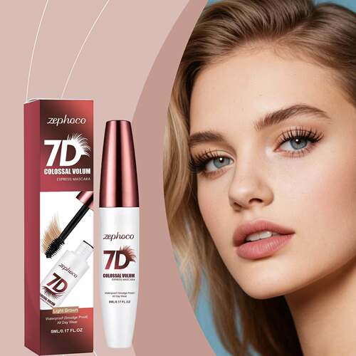zephoco 3D Mascara (Light Brown) - Smooth texture, natural c