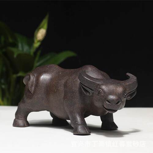 厂家宜兴紫砂茶宠摆件 牛气冲天 茶具配件装饰 支持混批 款式